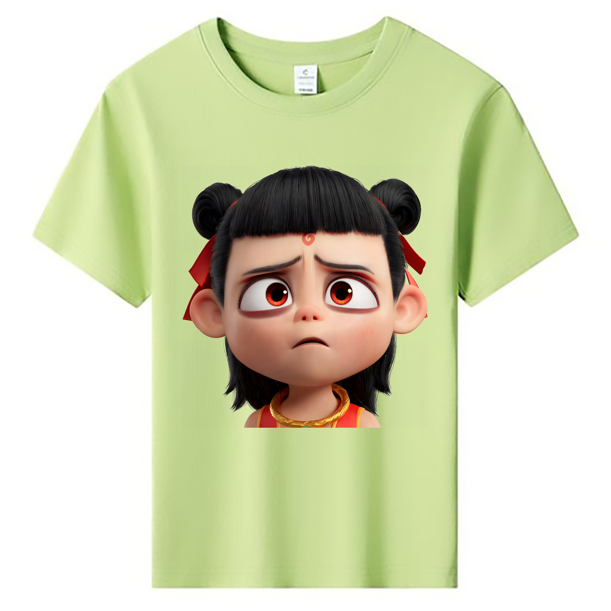 （画像用） Ne Zha 2 ナタ 魔童の大暴れ 綿100％キッズTシャツ（フロントプリント）